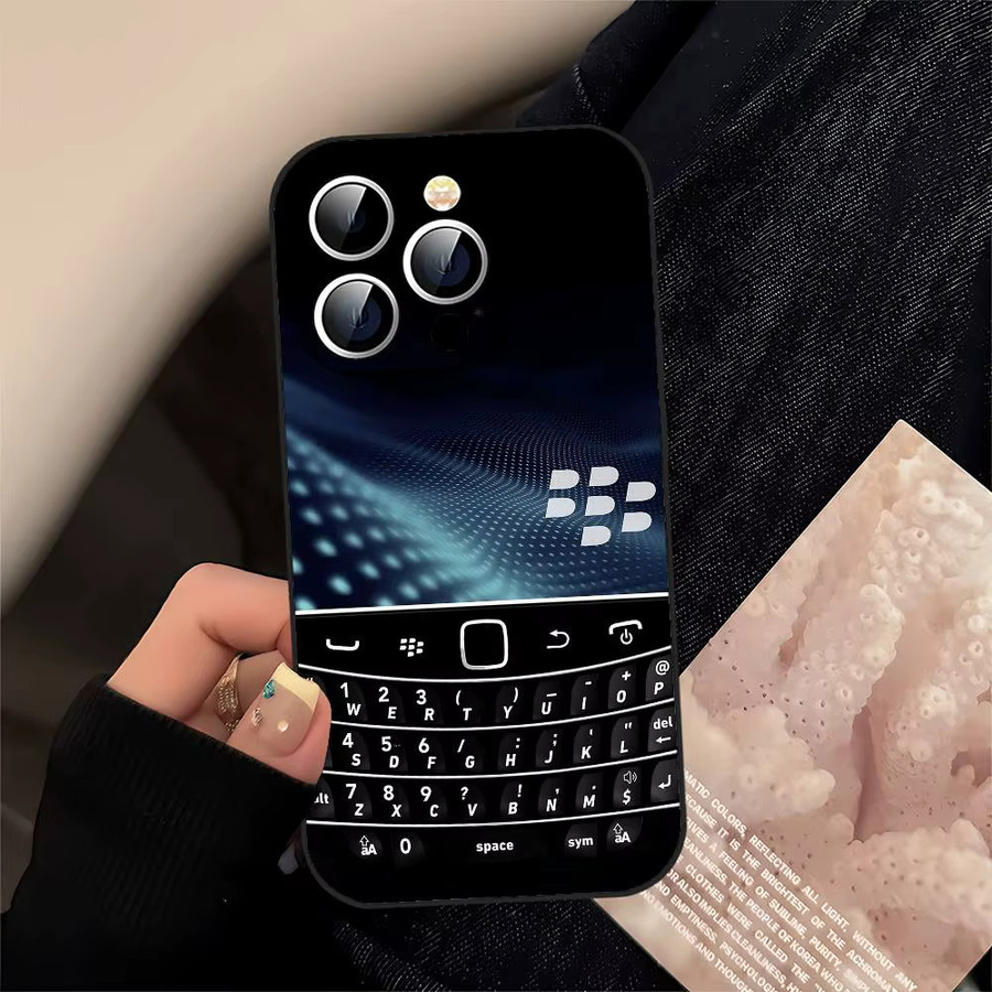 Retro B-Blackberry Handyhülle für iPhone 17 16 15 14 13 12 11 Pro Max Plus in Schwarz aus weichem TPU - Bild 4
