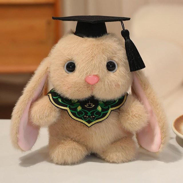 Yiran toy Lop Kaninchen Arzt Bachelor Plüschtier, Weiß, Braun, ab 14 Jahren - Bild 1