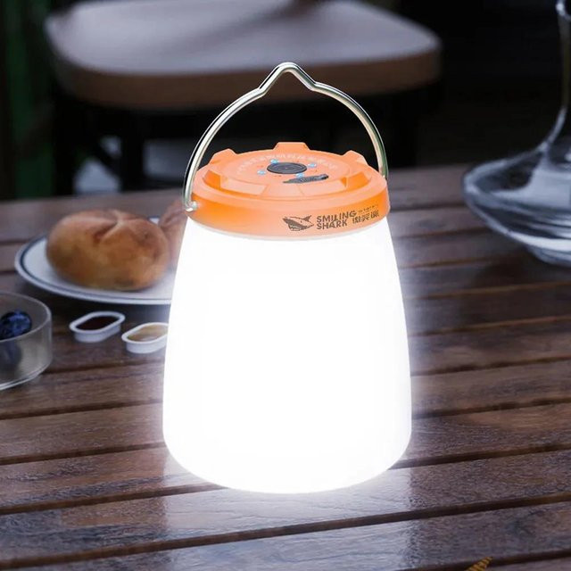 YJMP Super Lighting LED Campinglaterne mit USB-Akku, wasserdichte Hängelaterne für Outdoor und Garten in Mahagonibraun - Bild 1