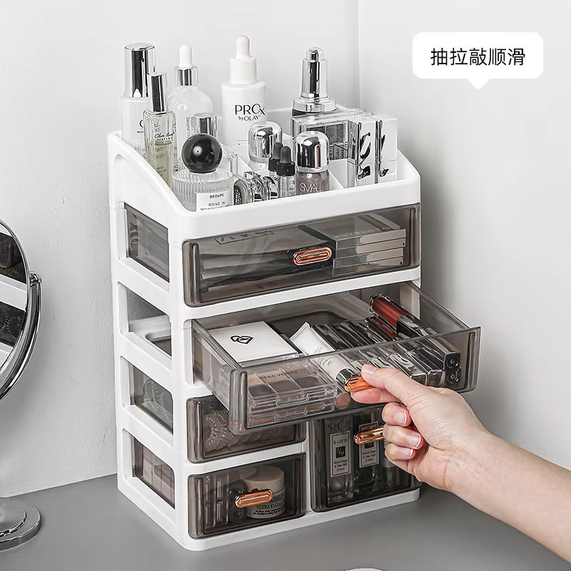 TLXT Kosmetik-Aufbewahrungsbox und Desktop-Organizer in Weiß mit Schubladen für dein Make-up und Schlafzimmer - Bild 2
