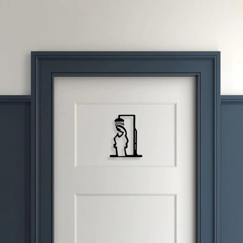 JETTING Wanddekoration Duschfigur aus Metall in Schwarz minimalistisches Design - Bild 2