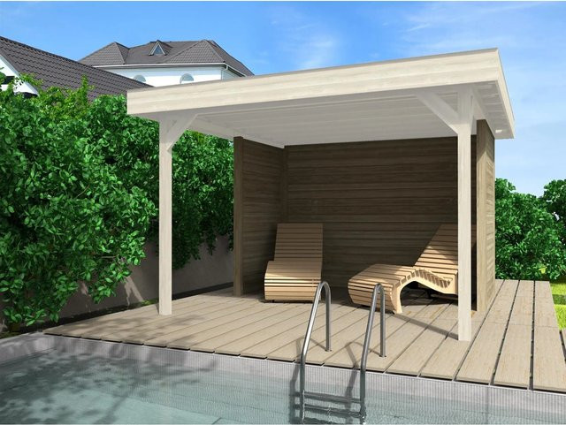 WEKA Wandset für Gartenlaube 657 aus Holz in Natur Beige inklusive 2 halben Seitenwänden und 1 Rückwand - Bild 1