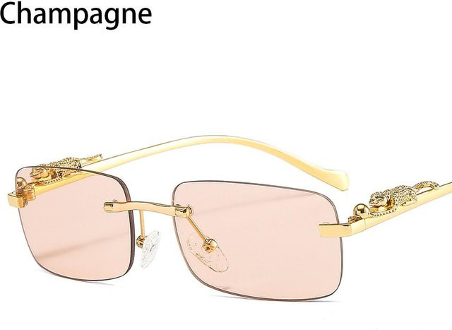 Yiran Health & Beauty Sonnenbrille, randlos, rechteckig, Unisex, white - Bild 1