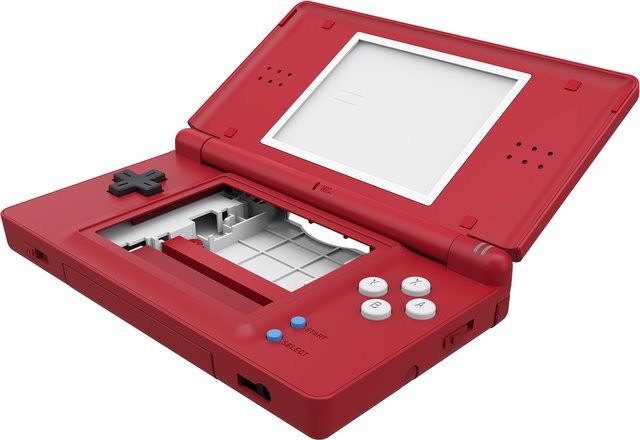 eXtremeRate Ersatz-Vollgehäuseschale für Nintendo DS Lite in Rot mit Tasten und Bildschirmlinse - Bild 1