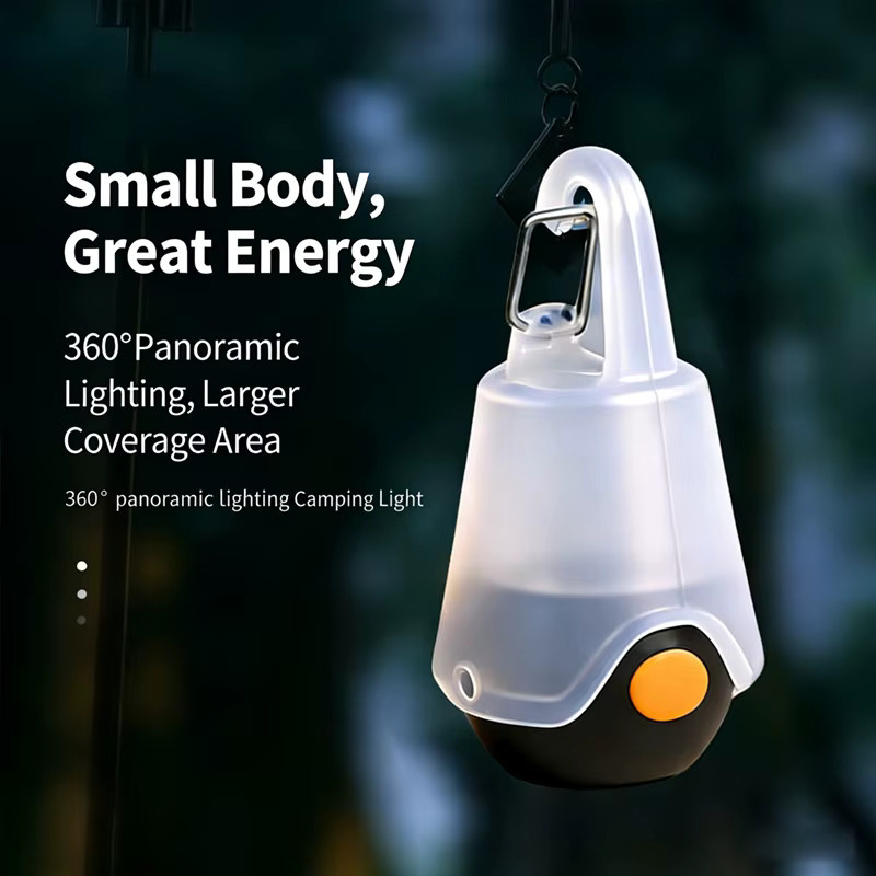 LINYILIGHT LED-Mini-Campinglampe, wiederaufladbare tragbare Taschenlampe mit weißem und rotem Licht, wasserdichtes Notlicht für Outdoor, Camping und Radfahren - Bild 5