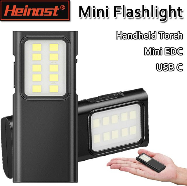 Heinast LED Mini Arbeitslicht USB C wiederaufladbare Taschenflutlampe in Schwarz - Bild 1
