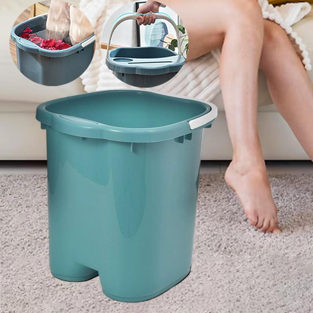 Fußbadewanne Crafttradeonline für Erwachsene in Grün zum Einweichen von Füßen und Zehennägeln mit Griff - Bild 1