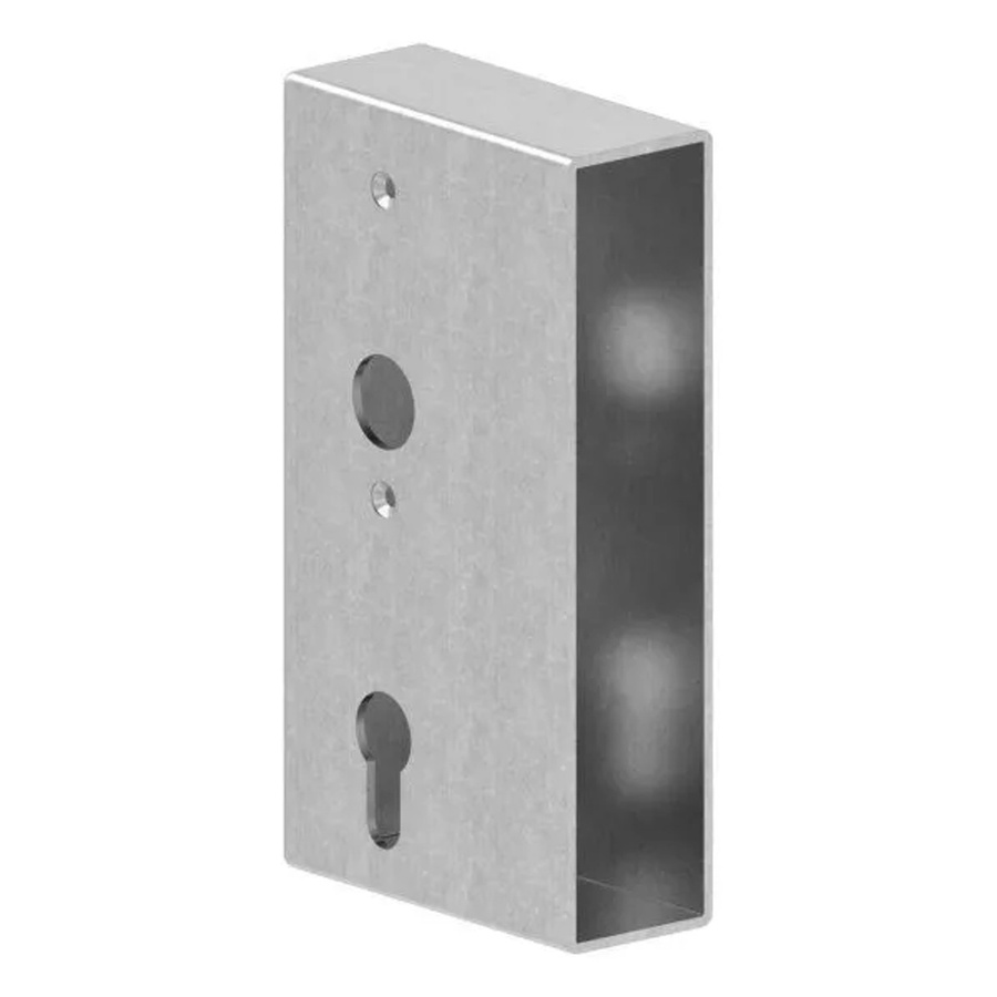 FeNau Schlosskasten aus Stahl in Silber, B/T/H: 4,0 x 9,45 x 17,3 cm - Bild 2