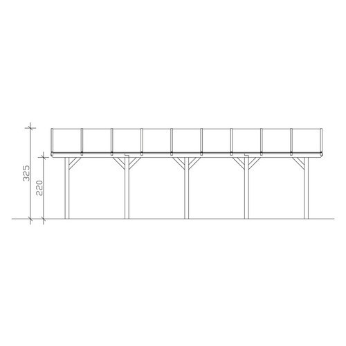 Skan Holz Carport Franken Bogendach aus Fichte Leimholz in Weiß mit Doppelstegplatten, B/T: 635 x 969 cm, Höhe: 325 cm - Bild 3