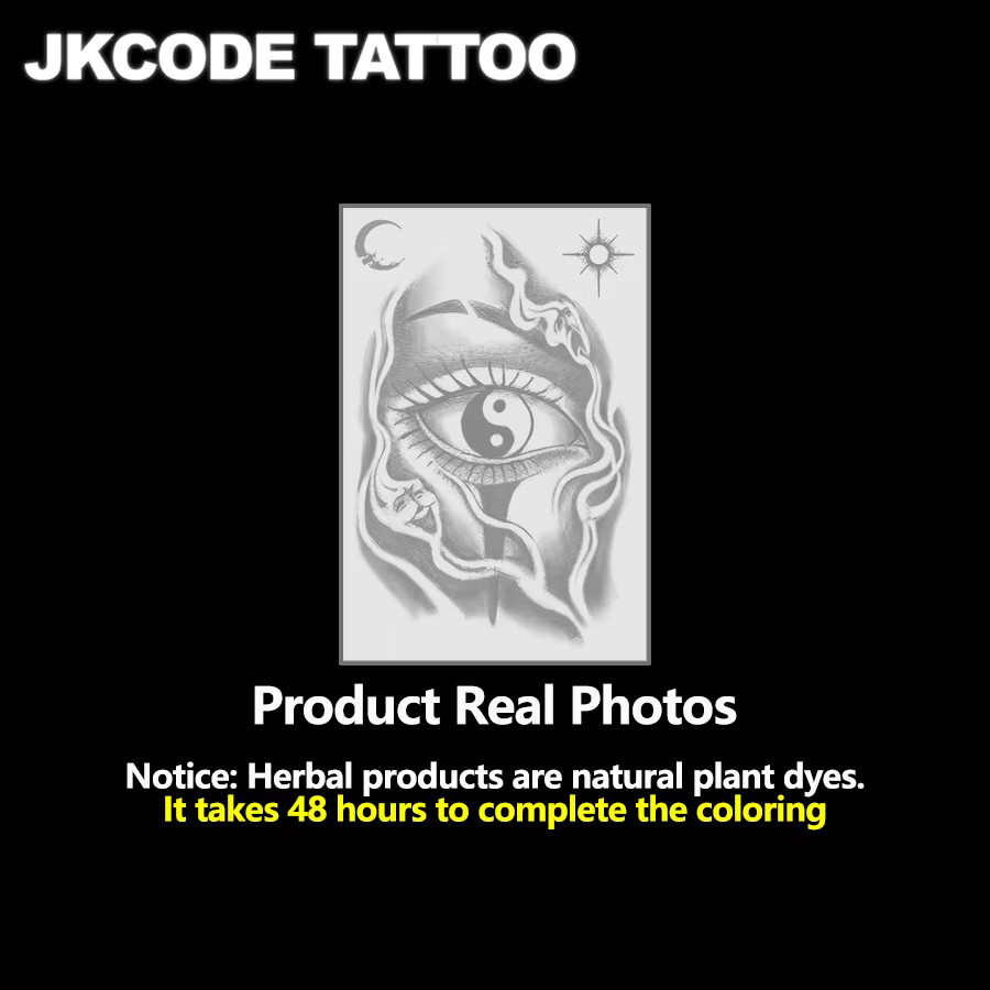 JKCODE TATTOO Temporäres Tattoo, Tai Chi Maskenmuster, Herren - Bild 3