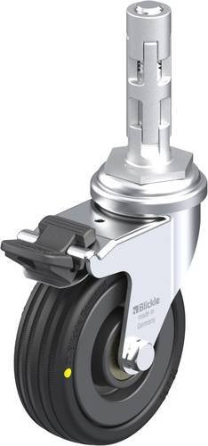 Blickle Lenkrolle 751166 LRA-VPA 75K-FI-EL-E01 mit Feststeller, Rad-Durchmesser: 75 mm, Tragfähigkeit: 45 kg, Farbe: Schwarz/Silber - Bild 1