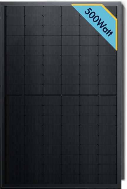 SolarMars Bifaziales Solarmodul 500 Watt Glas Solarpanel in Schwarz für Balkonkraftwerke - Bild 1