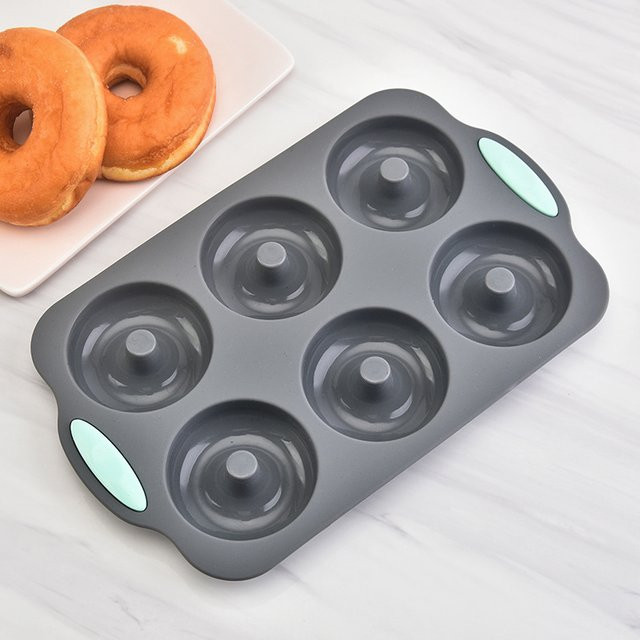 Venlohome 6-Loch Silikon-Donut-Backform, grau, antihaftbeschichtet - Bild 1