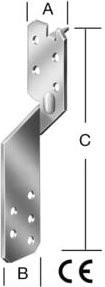 VORMANN Sparrenpfettenank aus verzinktem Stahl in Silber, links/rechts, Breite: 170 mm, Stärke: 2 mm - Bild 1