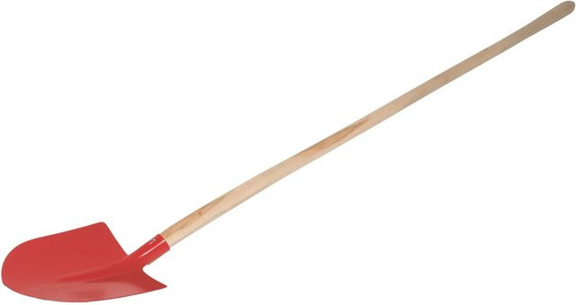 LUX-TOOLS Frankfurter Schaufel mit herzförmigem Kopf aus Stahl und Holzstiel in Rot, Länge: 130 cm - Bild 1