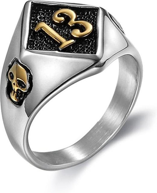 FOXANRY Jewelry Ring, 925 Silber, Schädel, Herren, Schwarz - Bild 1