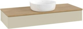 V&B Waschtischunterschrank Antao ohne Frontstruktur in Grau mit Eichenoptik, B/T/H: 120 x 50 x 19 cm - Bild 1