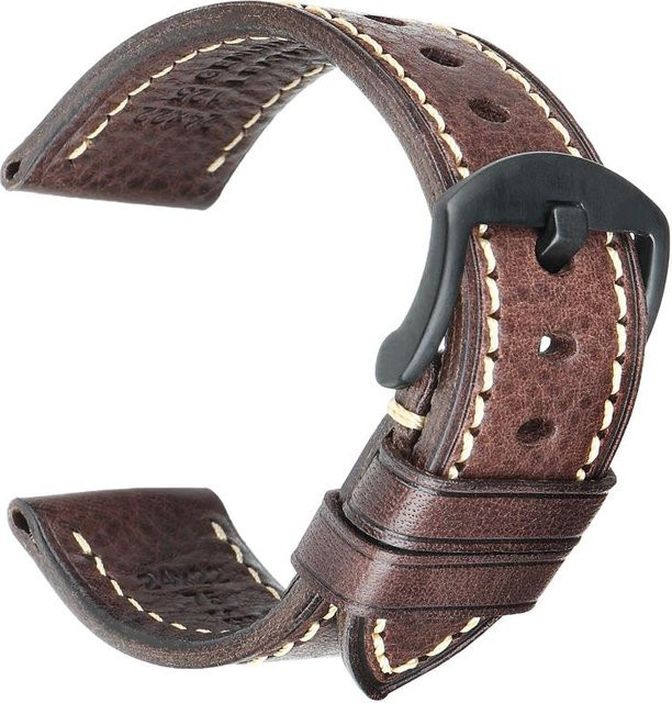 Sweetown Uhrenarmband Leder, Schwarz, Unisex - Bild 1