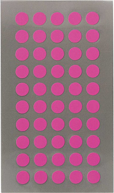 Rico Design Paper Poetry Office Sticker Punkte in Neonpink, 8 mm Durchmesser, 4 Bogen - Bild 1