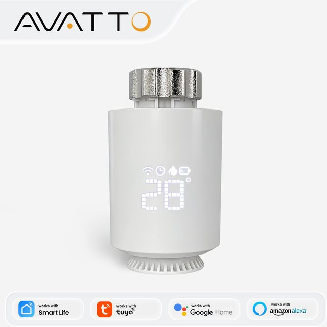 AVATTO ZigBee 3.0 Smart Thermostat-Heizkörperregler TRV in Weiß kompatibel mit Tuya Alexa und Google Home - Bild 1