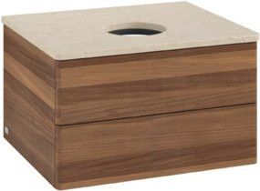 V&B Waschtischunterschrank Antao ohne Frontstruktur in Walnut, B/T/H: 60 x 36 x 50 cm - Bild 1