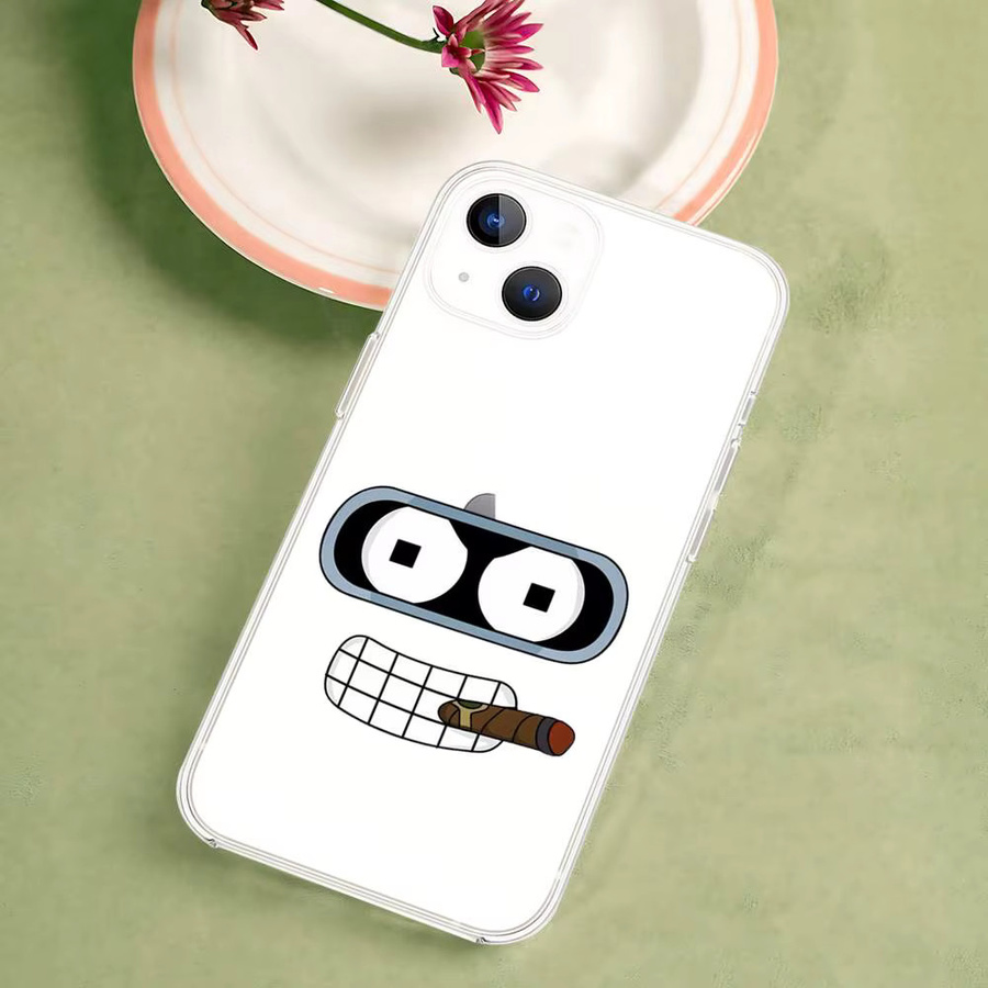 Stoßfeste Silikonhülle mit Futurama Bender Motiv für dein iPhone, transparent - Bild 2