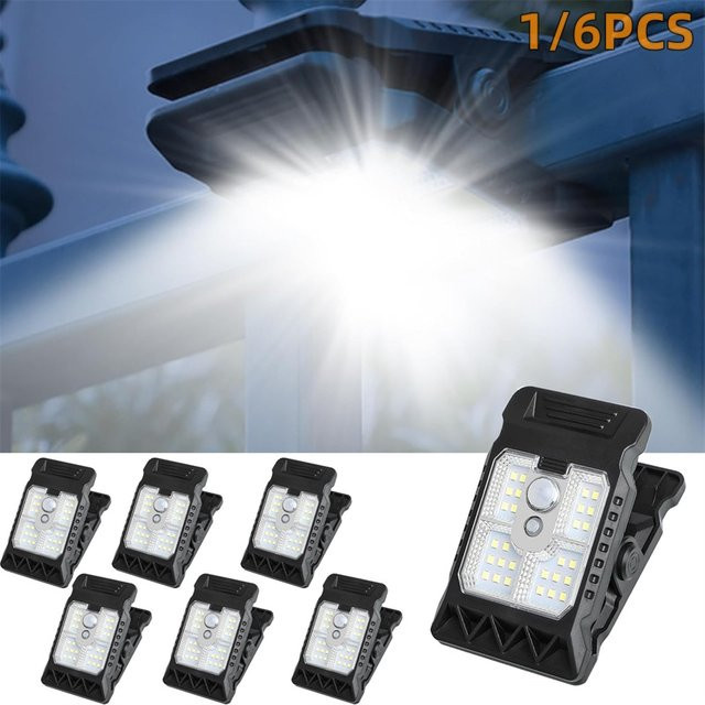 Wasserdichte Solar-Clip-on-LED-Außenleuchten mit Bewegungsmelder und 3 Modi in Schwarz - Bild 1