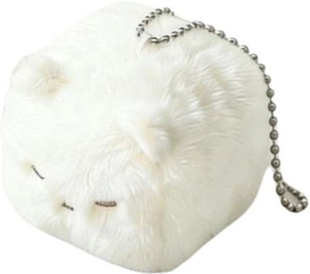 Schlüsselanhänger Katzen Plüsch, Perlenkette, White, Unisex - Bild 1