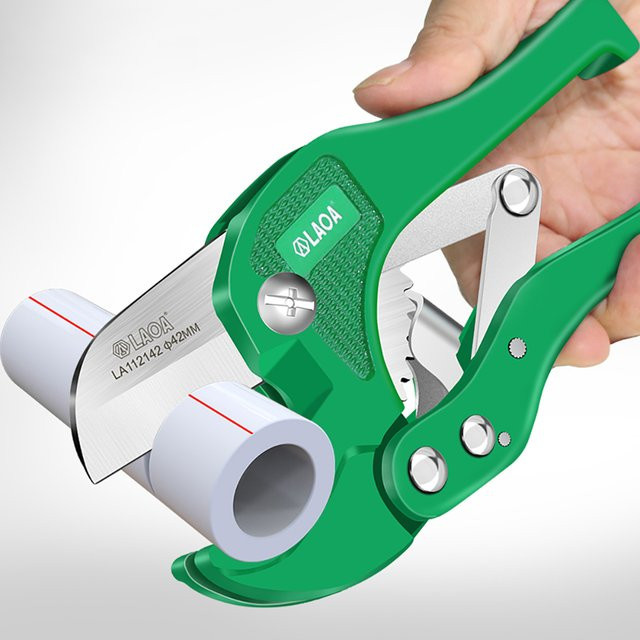 LAOA Rohrschneider 42mm aus Aluminiumlegierung in Grün mit Ratschenmechanismus und 5CR13 Klinge für Kupfer- und PVC-Rohre - Bild 1