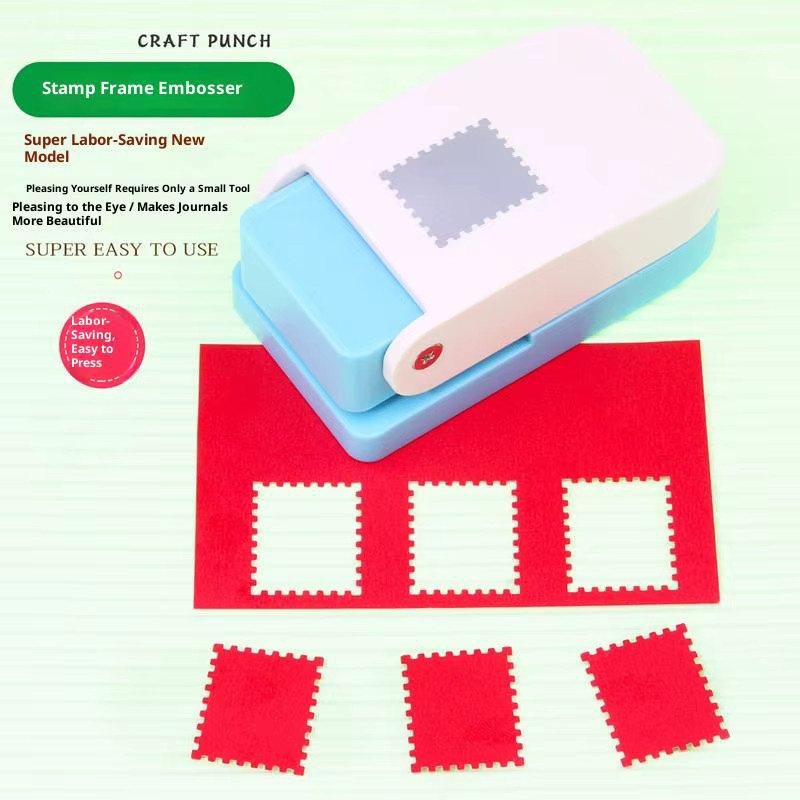 Rechteckiger Stempel-Locher aus ABS-Kunststoff für Scrapbooking und Papierhandwerk in Weiß - Bild 4