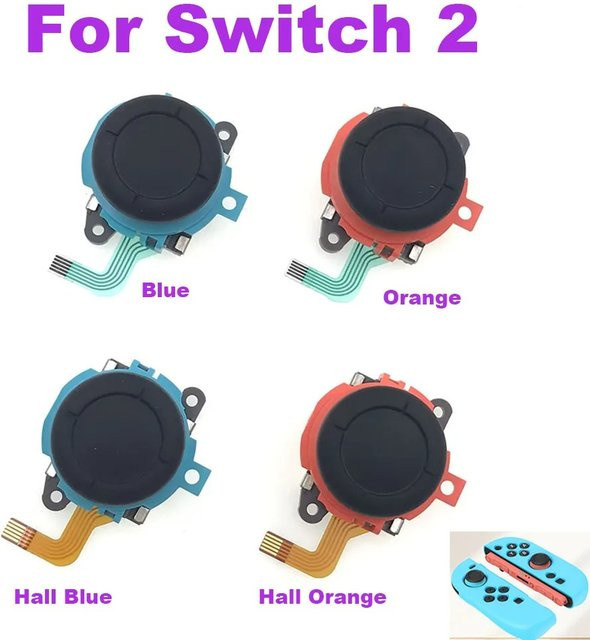3D Analog Hall-Effekt Joystick Ersatz-Stick in Blau und Orange für Nintendo Switch Joy-Con Controller Reparaturteile - Bild 1