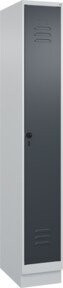 C+P Spind Classic PLUS Garderobenschrank mit Sockel, 1 Abteil, Grau/Anthrazit, H x B x T: 195 x 30 x 50 cm - Bild 1