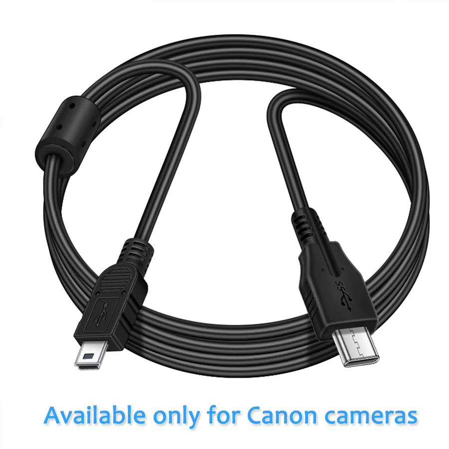 Canon OTG-Kabel Mini 5-Pin auf USB-C in Schwarz zum schnellen Teilen von Fotos und Videos von deiner Kamera auf dein Smartphone oder Tablet - Bild 5