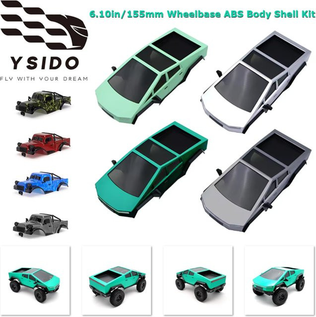 YSIDO RC TRX4M Rock Tarantula Nylon Buggy Körper Shell Chassis Kit, 1:18, Weiß - Bild 1