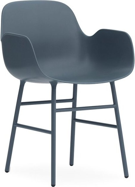 Normann Copenhagen Form Armlehnstuhl in Blau mit lackiertem Metallgestell im skandinavischen Design - Bild 1