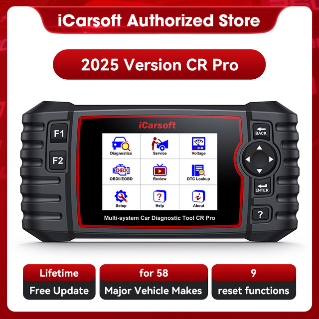iCarsoft CR Pro Diagnose-Scan-Tool in Schwarz mit vollständiger Systemdiagnose und 9-Service-Reset - Bild 1