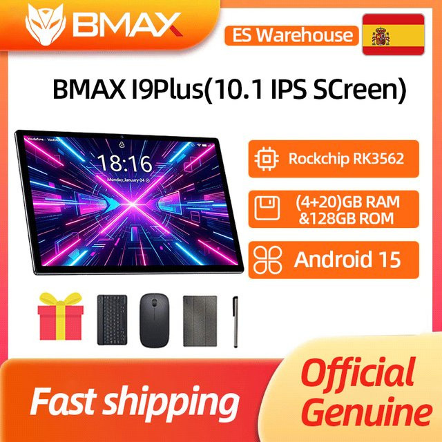 BMAX I9 Plus Tablet mit 10,1 Zoll IPS Display, Android 15, 4 GB RAM, 20 GB ROM, Rockchip RK3562, WIFI 6 und Bluetooth 5.4 - Bild 1