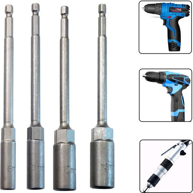 VIBRATITE Magnetischer Sechskantmuttern-Adapter für Bohrer und Schraubendreher, 150 mm, 6 mm und 8 mm Steckschlüssel-Verlängerungshülse für Elektrowerkzeuge - Bild 1