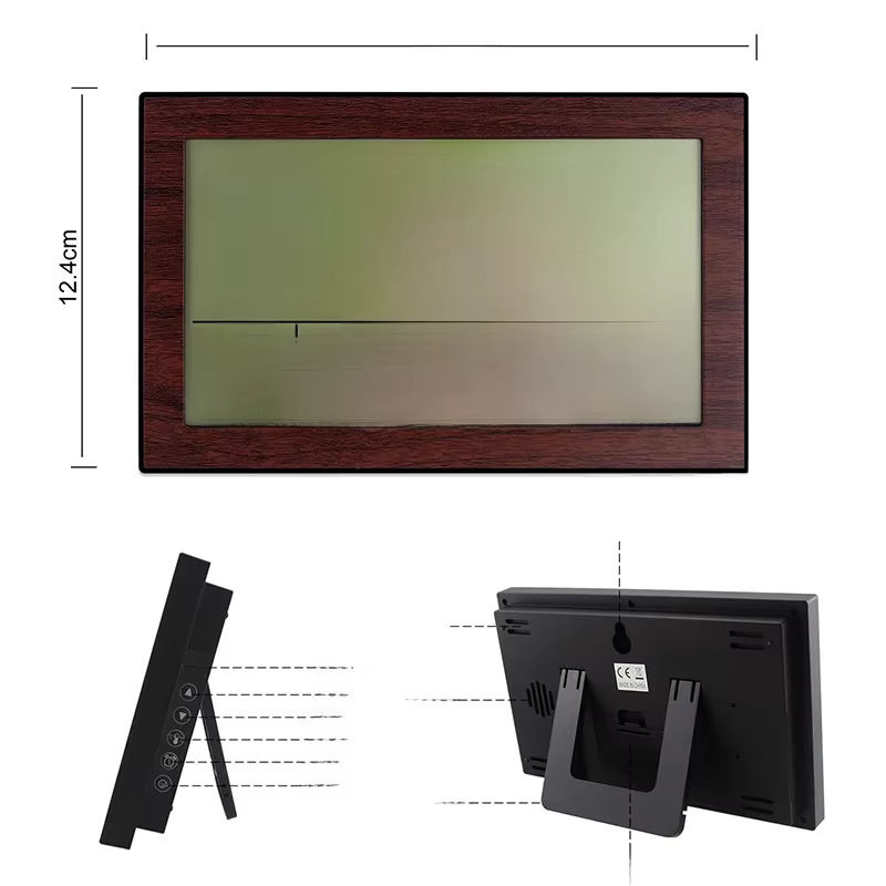 Digitale LCD-Wanduhr in skandinavischem Design aus Holz mit Thermometer und Dual-Alarmfunktion, mehrfarbig und rechteckig - Bild 5