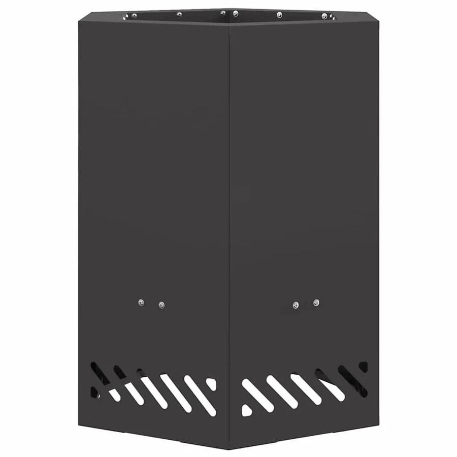 vidaXL Rauchfreier Feuerkorb aus Stahl in Schwarz mit Doppelwand-Luftzufuhr und Sekundärverbrennung, B/T/H: 38 x 38 x 51 cm - Bild 2