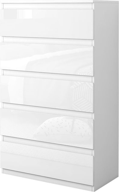 HTI-Living Kommode Kenji mit 5 Schubladen in Weiß Hochglanz - Bild 1