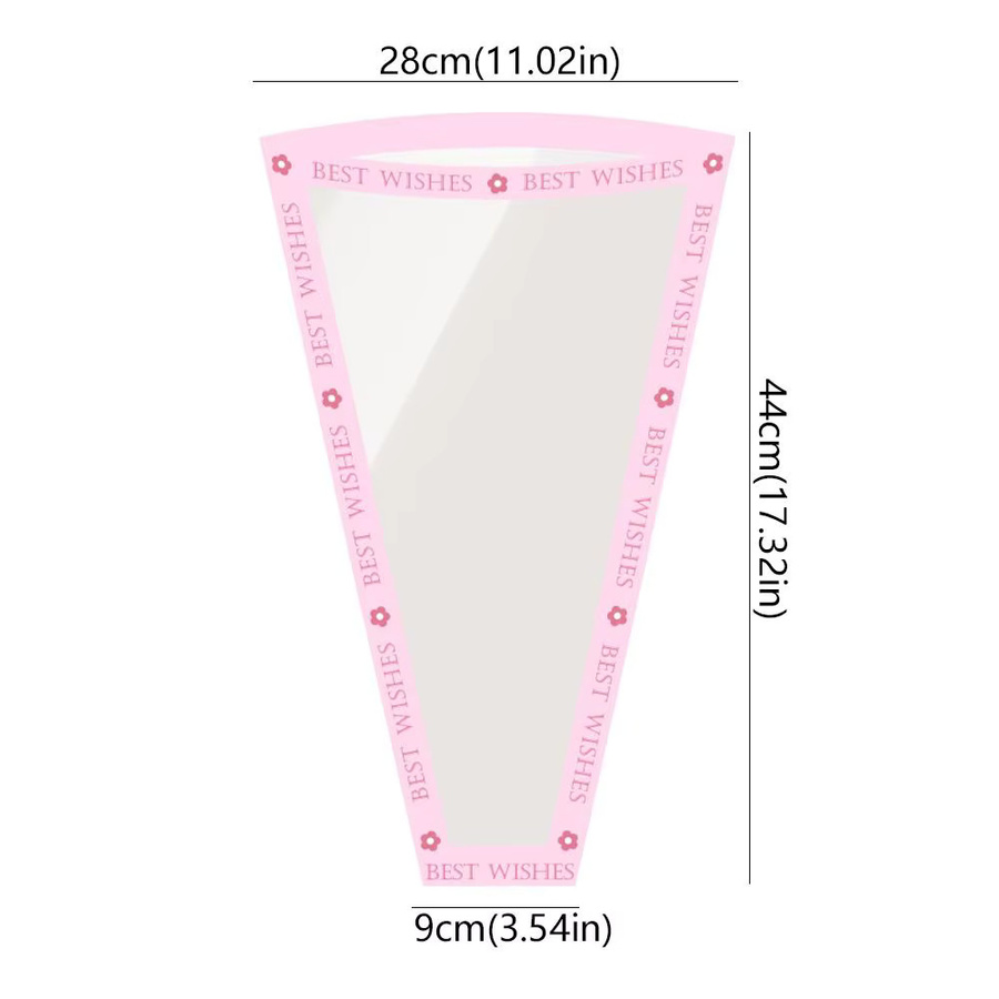 50 Stück Transparente Blumenverpackungsbeutel aus wasserdichtem OPP-Material mit Herzdesign für Rosen und Bouquets in Orange - Bild 5