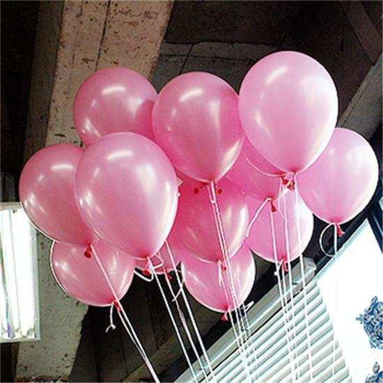 Vichandar 10 Stück Herz-Latex-Luftballons in Rosa für Geburtstag und Hochzeit - Bild 1