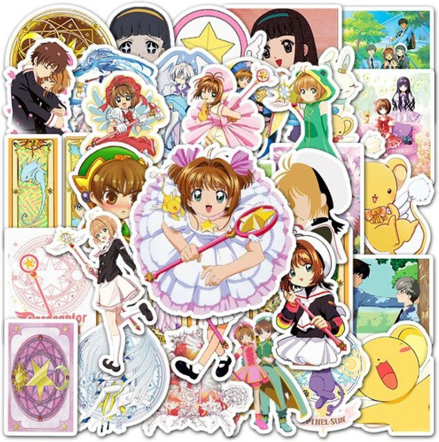 Binchi Outdoor Product Card Captor Sakura Anime Aufkleber, Kawaii Cartoon PVC Aufkleber für Scrapbook und Laptop, Mehrfarbig - Bild 1