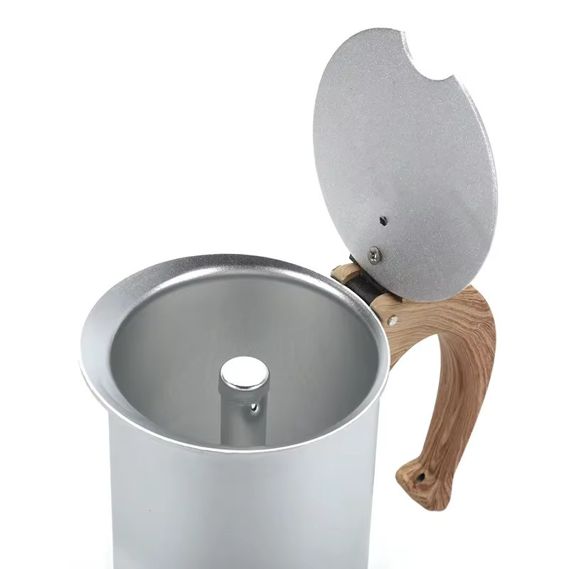 JUSTINLAU Moka Topf für Espresso und Kaffee, 3/6 Tassen, Farbe: Silber - Bild 3