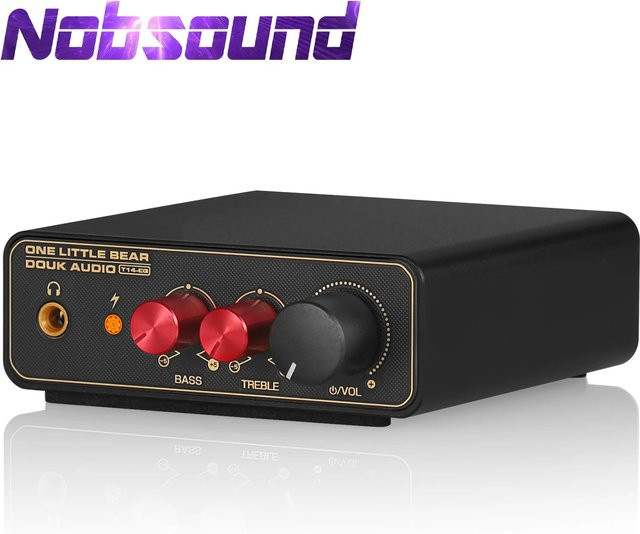 Nobsound T14-EQ HiFi Phono-Vorverstärker MM/MC RIAA Vorverstärker für LP-Vinyl-Plattenspieler in Schwarz mit 3,5mm Kopfhörerausgang - Bild 1
