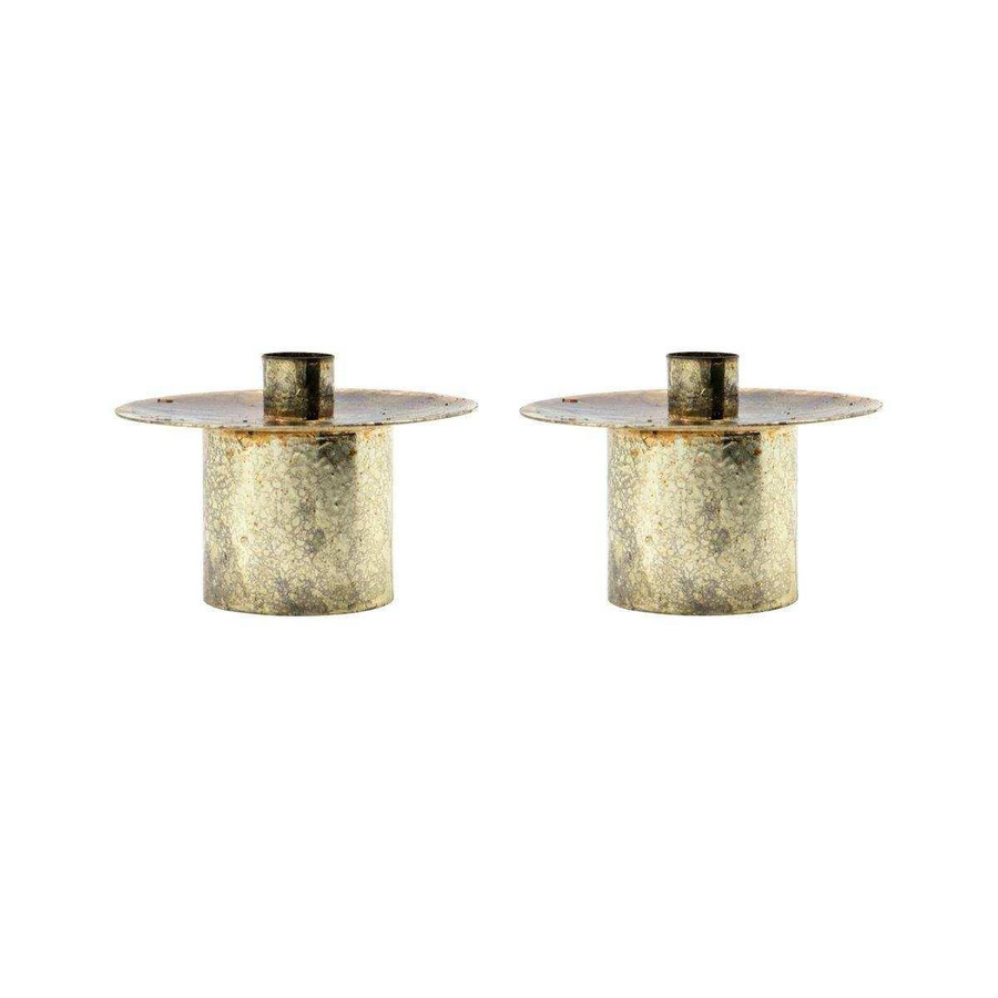 House Doctor Kerzenhalter Simb in Gold Messing im 2er Set, Höhe: 8 cm - Bild 1
