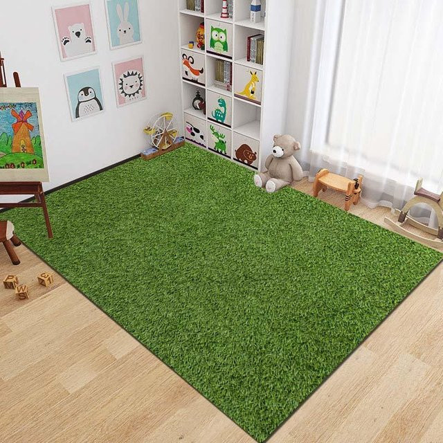 UQIDEHOME Fußballfeld Teppich in Grün für Kinderzimmer, Wohnzimmer und Schlafzimmer, B/T: 160 x 200 cm - Bild 1