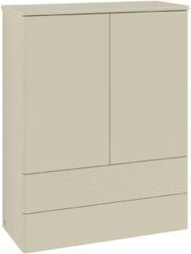 V&B Highboard Antao mit Frontstruktur in Grau, Wandmontage, B/H/T: 104 x 81,4 x 35,6 cm - Bild 1