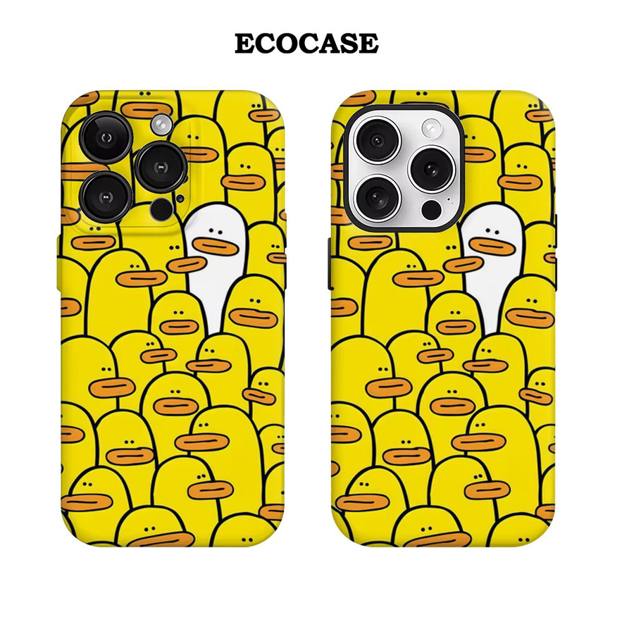 Handyhülle Yellow Ducks & White One für Apple iPhone 17 16 15 14 13 12 11 Pro Max Plus mit doppelschichtiger Rückseite in Gelb und Weiß - Bild 2